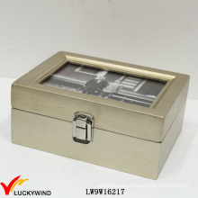 Caja antigua de la joyería del pecho de madera del oro del chamán de la vendimia pequeña